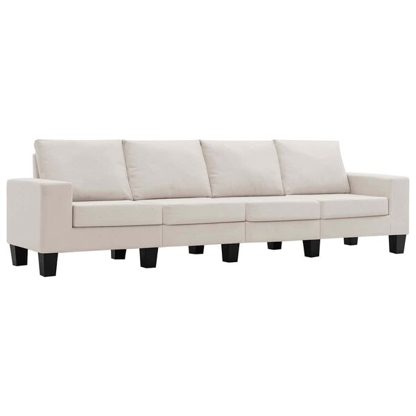 vidaXL Sofa Cream 4-Seater Fabric