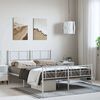 vidaXL Metal Bed Frame without Mattress with Footboard White 150x200cm