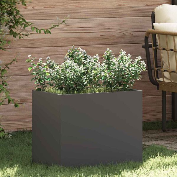 vidaXL Garden Planter Black 50 x 32 x 40 cm Cold-rolled Steel