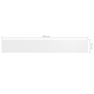 vidaXL Balcony Screen White 75x500 cm Oxford Fabric