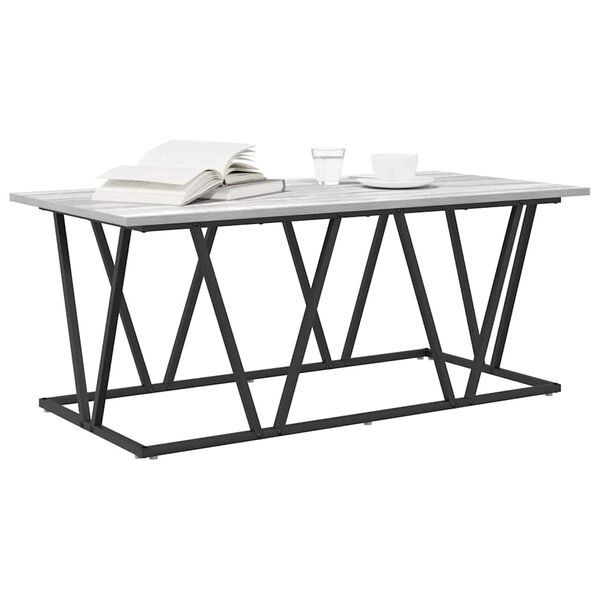 vidaXL Coffee Table Grey 100 x 50 x 40 cm Engineered Wood and Metal