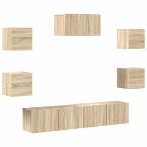 vidaXL 7 Piece TV Cabinet Set Sonoma Oak Engineered Wood