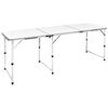 vidaXL Foldable Camping Table Height Adjustable Aluminium 180 x 60 cm