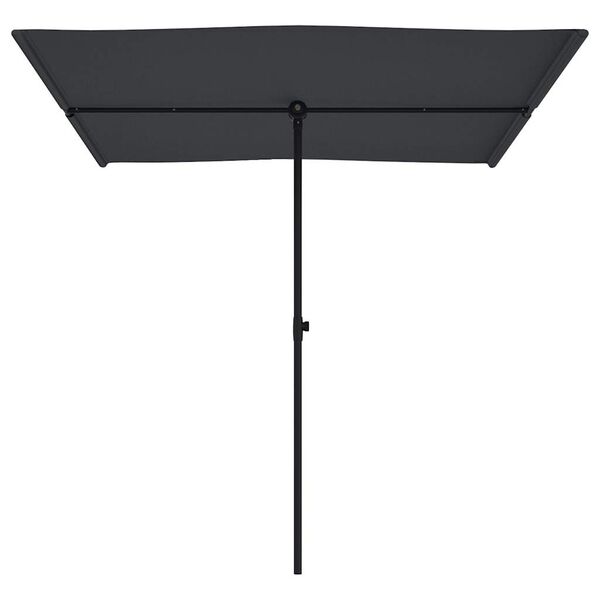 vidaXL Garden Parasol with Aluminium Pole 2x1.5 m Black