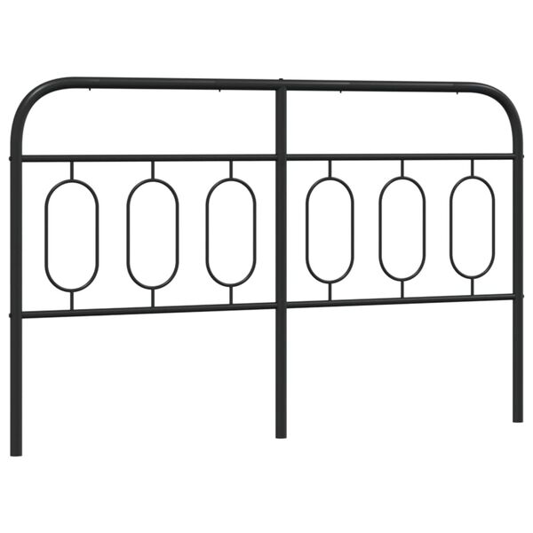 vidaXL Metal Headboard Black 137 cm