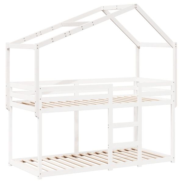 vidaXL Kids' Bed Roof White 213x95.5x144.5 cm Solid Wood Pine