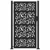 vidaXL Garden Gate Black 100x175 cm Steel Leaf Design