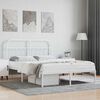 vidaXL Metal Bed Frame without Mattress with Headboard White 140x200cm