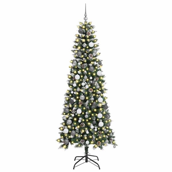vidaXL Artificial Christmas Tree with 300 LEDs with Stand Green 210 cm