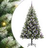 vidaXL Artificial Hinged Christmas Tree with Flocked Snow 300 LEDs