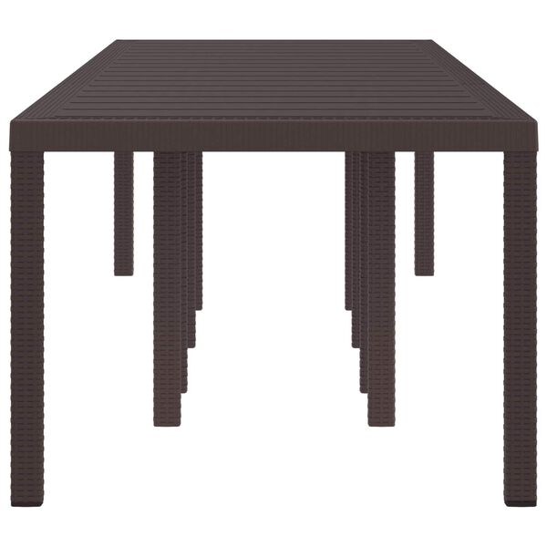 vidaXL Garden Dining Table Brown 300 x 100 x 73 cm Poly Rattan