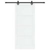 vidaXL Sliding Door White and Black 93 x 211 cm Solid Pine Wood