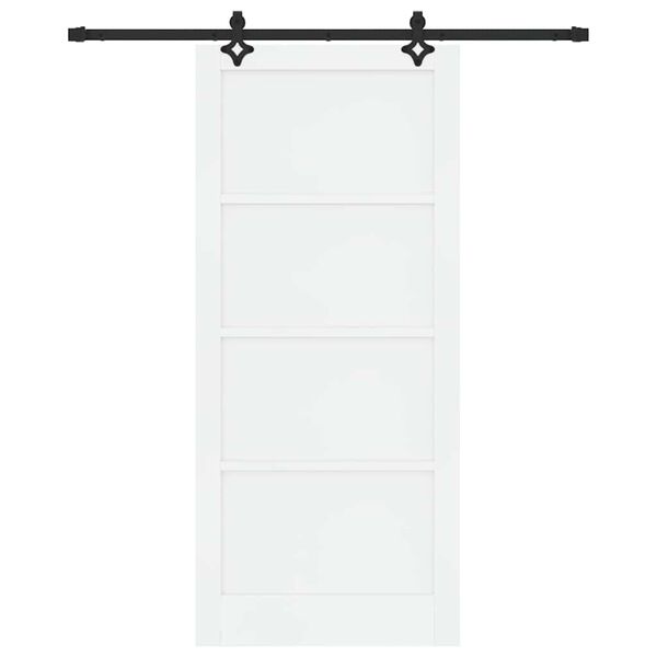vidaXL Sliding Door White and Black 93 x 211 cm Solid Pine Wood