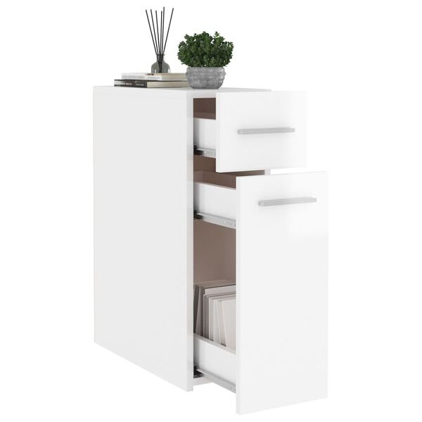 vidaXL Apothecary Cabinet High Gloss White 20x45.5x60 cm Engineered Wood