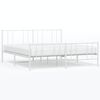 vidaXL Metal Bed Frame without Mattress with Footboard White 200x200cm