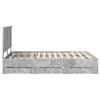 vidaXL Bed Frame with Drawer Concrete Grey 135 x 190 cm Engineer Wood