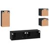 vidaXL TV Cabinet Set Wall-mounted 5 pcs Black Oak Engineered Wood