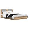 vidaXL Bed Frame with Headboard with Storage Artisan Oak 160 x 200 cm