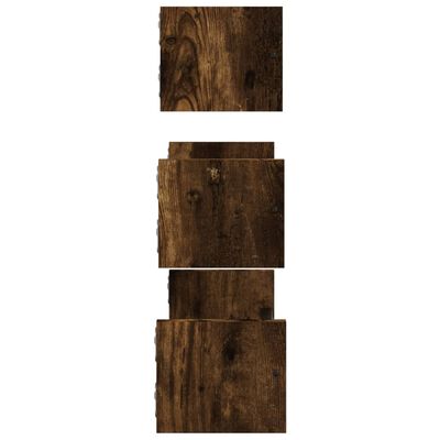 vidaXL 3 Piece Wall Shelf Set with Bars Smoked Oak Engineered wood