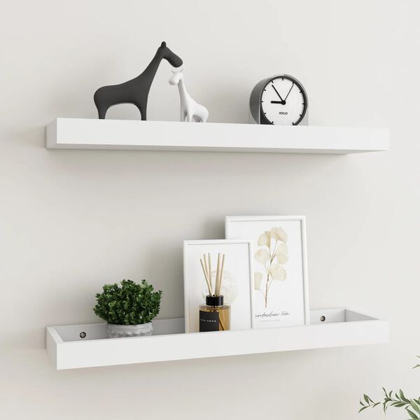vidaXL Loggia Wall Shelves 2 pcs White 60x15x4 cm MDF