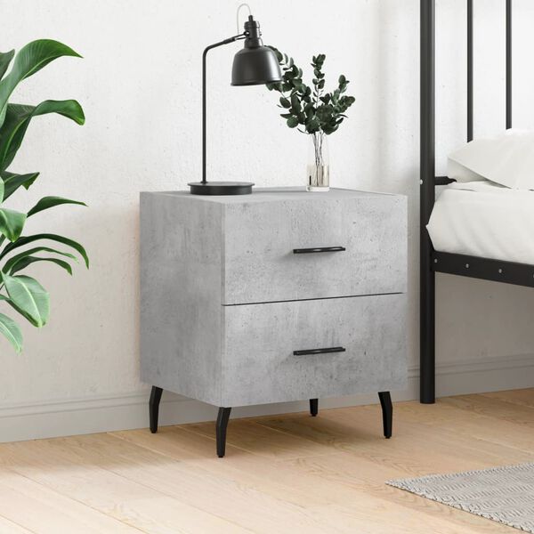 vidaXL Bedside Cabinet Concrete Grey 40x35x47.5 cm Engineered Wood