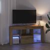 vidaXL Corner LED TV Cabinet Wall-mounted Artisan Oak 100 x 40 x 50 cm
