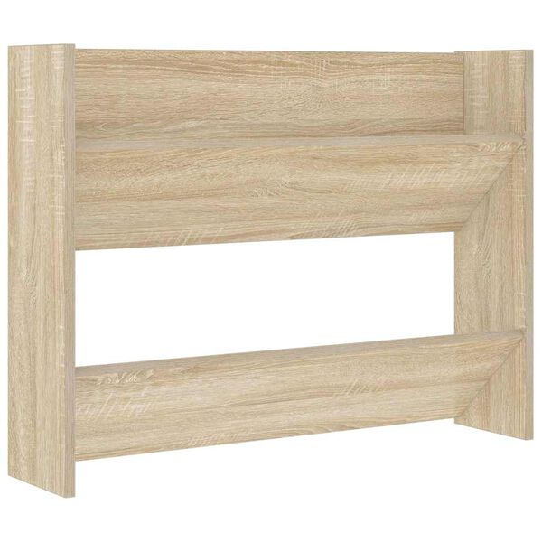 vidaXL Wall Shoe Cabinet Sonoma Oak 80x18x60 cm Engineered Wood