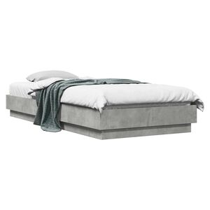 vidaXL Floor Bed Frame Concrete Grey 80 x 200 cm Engineered Wood