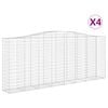 vidaXL Arched Gabion Baskets 4 pcs 400x50x160/180 cm Galvanised Iron