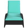 vidaXL Sun Lounger with Cushion Black 60x205x73 cm Poly Rattan
