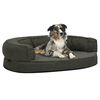vidaXL Ergonomic Dog Bed Mattress 90x64 cm Linen Look Fleece Dark Grey