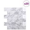 vidaXL Subway Tile 20 pcs White Marble 30.5 x 30.5 cm