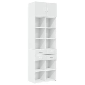 vidaXL Storage Cabinet White 70x42.5x225 cm Engineered Wood