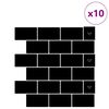 vidaXL Subway Tile 10 pcs Black 30.5 x 30.5 cm Polyurethane and PET