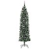 vidaXL Artificial Slim Christmas Tree Green and White 210 cm