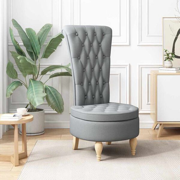 vidaXL Slipper Chair Light Grey 56.5 x 70 x 110 cm Fabric