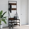vidaXL Clothes Rack with Shoe Storage Brown Oak 70x40x184 cm