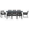vidaXL Garden Dining Set 9 pcs Black Poly Rattan