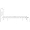 vidaXL Metal Bed Frame without Mattress with Headboard White 120x200cm