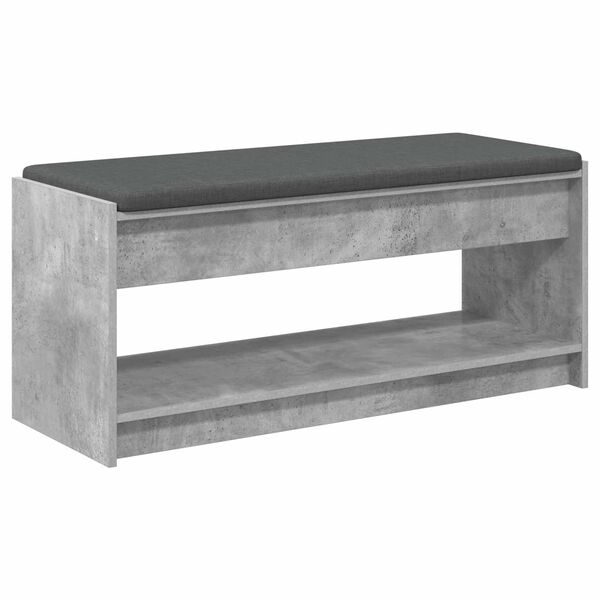 vidaXL Hall Bench with Cushion Concrete Grey 103 x 38 x 45 cm
