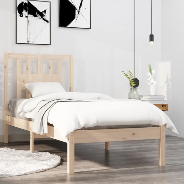vidaXL Bed Frame without Mattress Solid Wood Single