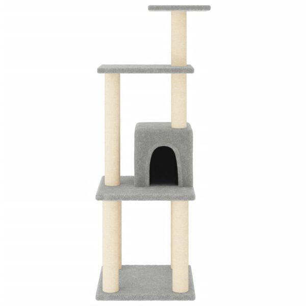 vidaXL Cat Tree with Sisal Scratching Posts Light Grey 105 cm