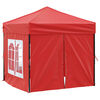 vidaXL Folding Party Tent with Sidewalls Red 2x2 m