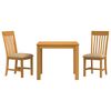 vidaXL Dining Set 3 pcs Beige Solid Oak Wood