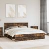 vidaXL Bed Frame Smoked Oak 200 x 200 cm Engineered wood