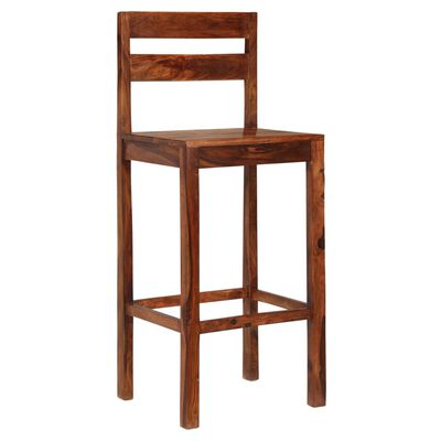vidaXL Bar Chairs 2 pcs Brown Solid Sheesham Wood