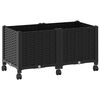 vidaXL Garden Planter with Wheels Black 80 x 40 x 44 cm PP