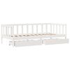 vidaXL Daybed with Drawers without Mattress White 90x200 cm Solid Wood