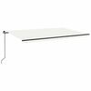vidaXL Manual Retractable Awning with LED 500x300 cm Cream