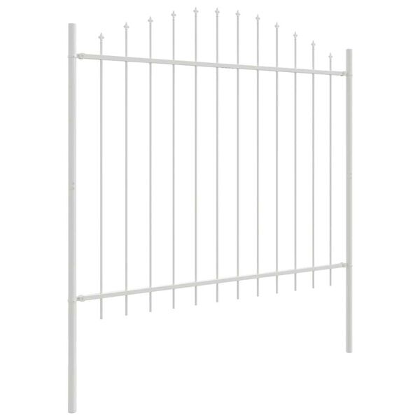 vidaXL Garden Fence 2 pcs White 170 x 165 cm Powder-Coated Steel